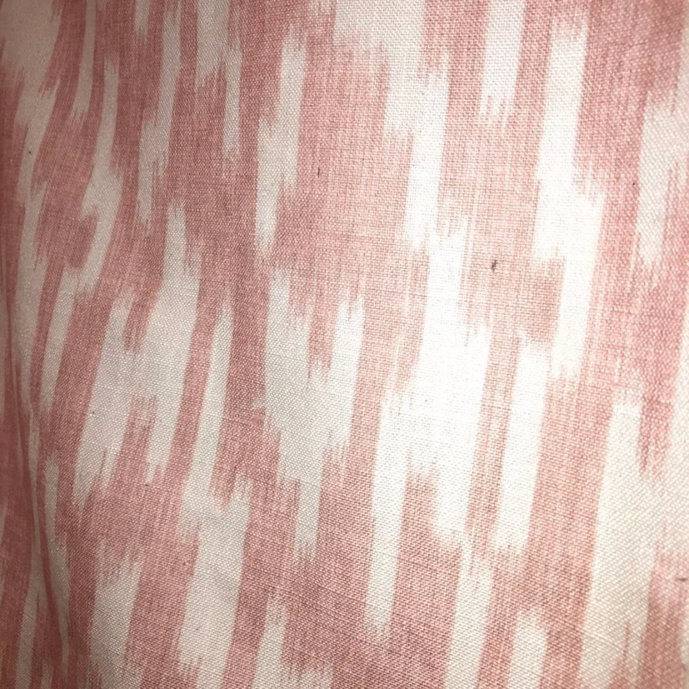 pink IKAT khaki LINEN backed gold zipper pillow cover 22
